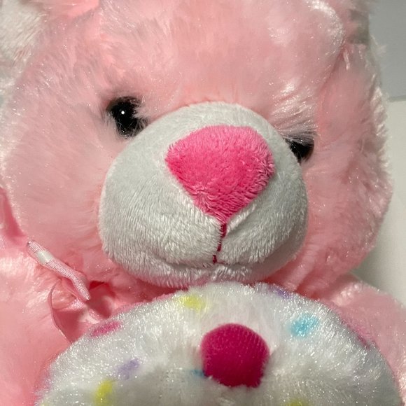 Kellytoy Plush Birthday Teddy Bear Soft Pink Fur Cupcake Stuffed Animal 10" - Picture 11 of 14